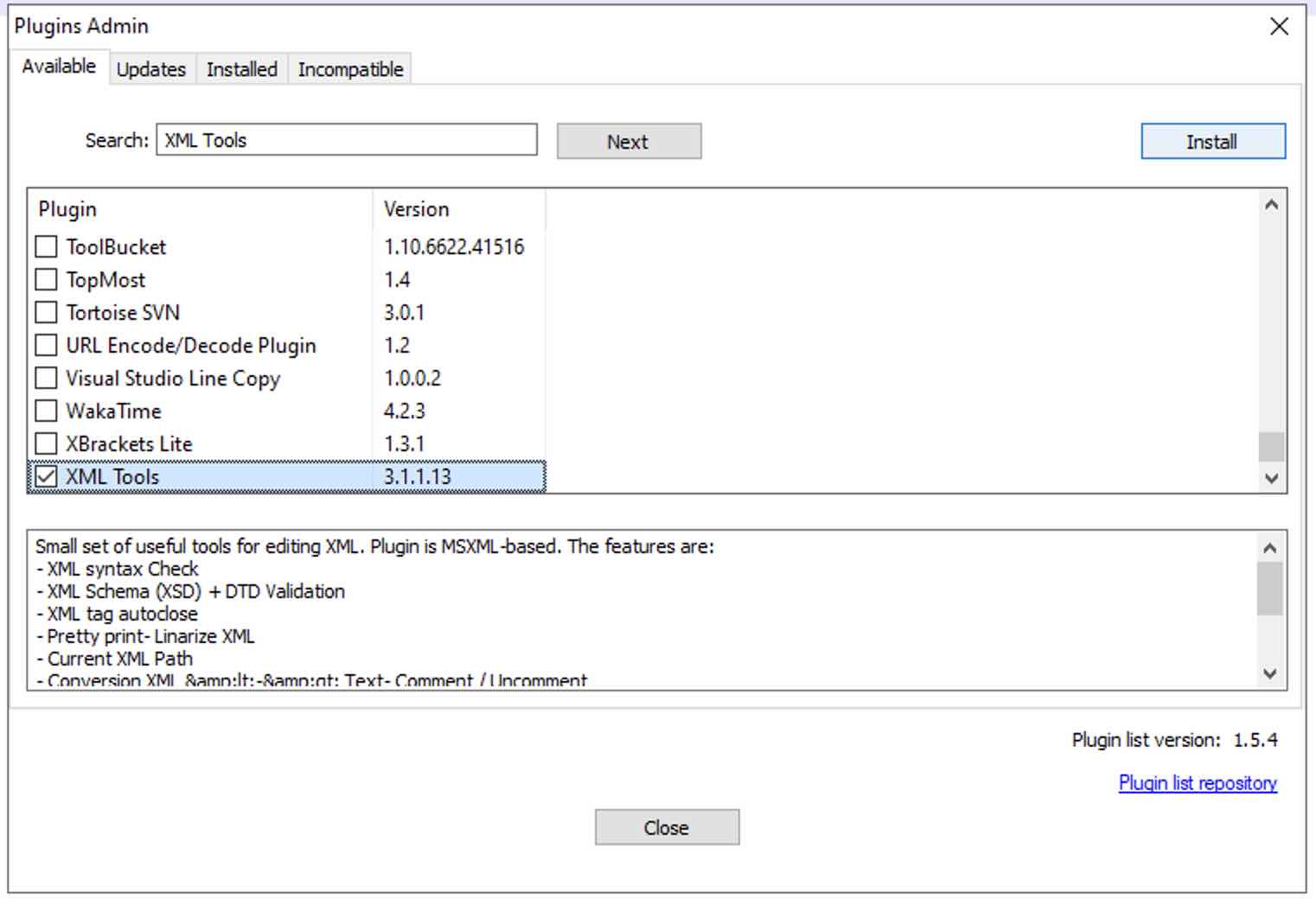 How to install XML Tools Plugin Notepad++ Code2care